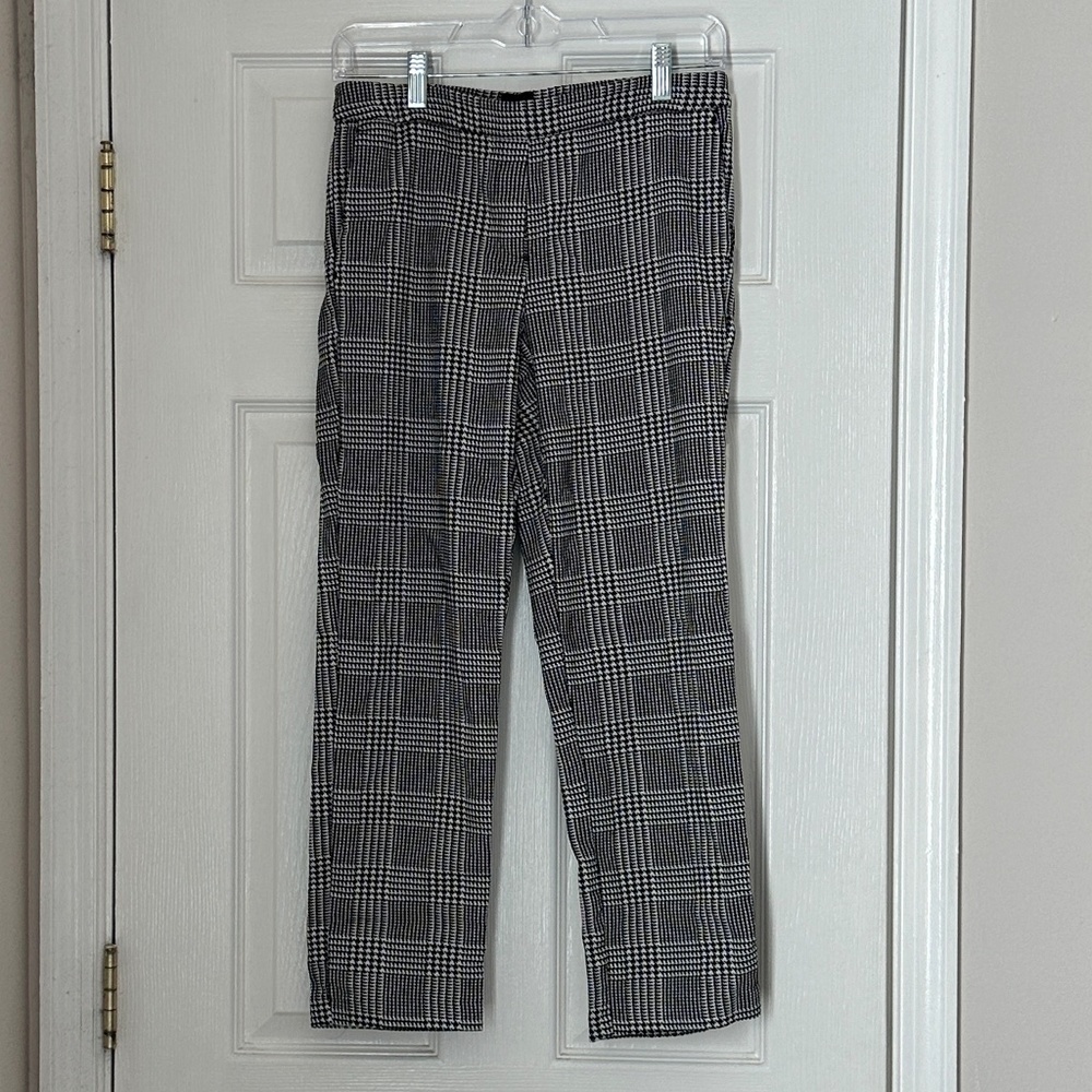 Massimo Fabbro Italy Plaid Houndstooth pants Size 8 Straight ankle leg